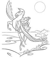 coloriage hercule sur pegase